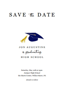 Graduation Save the Date with Cap: Graduation Save the Date with School Colors Cap