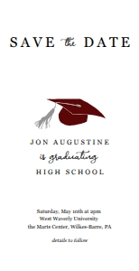 Graduation Save the Date with Cap - mobile: Graduation Save the Date with School Colors Cap