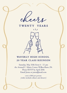 cheers to the years alt class reunion invitation design preview
