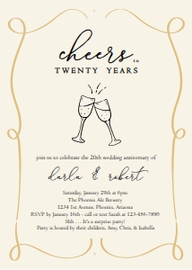 cheers to the years anniversary invitation: cheers to the years anniversary invitation