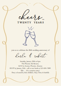 cheers to the years anniversary invitation design preview