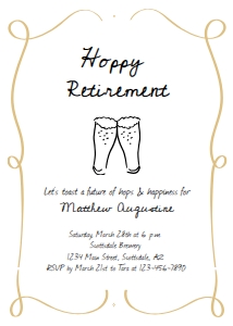 hoppy retirement party invitation design preview
