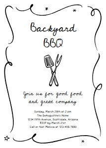 backyard bbq doodles invitation: backyard bbq doodles invitation