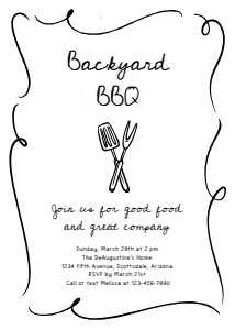 backyard bbq doodles invitation design preview