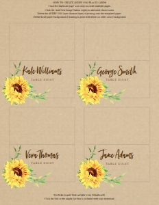 Sunflower_PlaceCards_Avery5302: 815690900