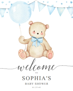 TeddyBear_WelcomeSign_BlueBabyShower_8x10: 1250133255