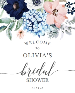 NavyBlooms_WelcomeSign_16x20: 708613985