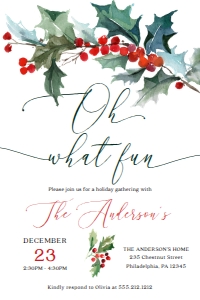OhWhatFun_HolidayHolly_Invitation_4x6: 638241236