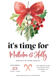 MistletoeAndHolly_HolidayInvitation_5x7: 660367159