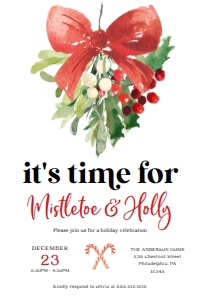MistletoeAndHolly_HolidayInvitation_4x6: 660367159