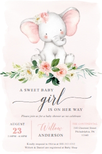 PinkElephant_BabyShower_Invitation_4x6: 818752090