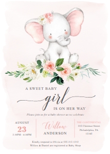 PinkElephant_BabyShower_Invitation_5x7: 818752090