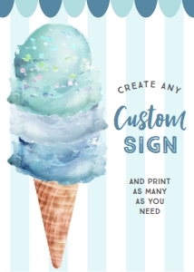 IceCreamBlue_CustomSign_5x7: 1343946653