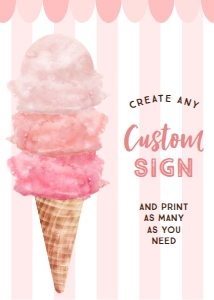 IceCreamPink_CustomSign_5x7: 1329971570