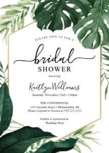 TropicalMonstera_BridalShowerInvite_5x7: 818694653