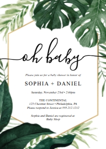 TropicalMonstera_BabyShowerInvite_5x7: 805637566