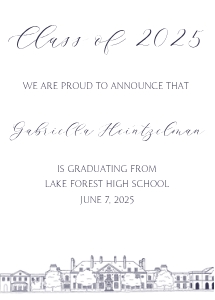 LFHS Grad announce line drawing with photo 4x6 + 5x7 design preview