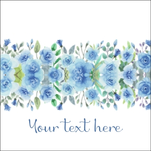FCC905 Blue Floral Table Tents / Place Cards: FCC905 Blue floral table tent