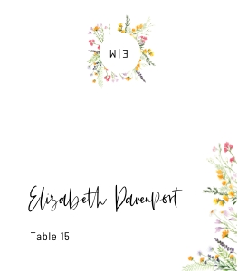 Wildflowers place cards fold design preview