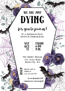 Halloween Floral Grave Invitation design preview