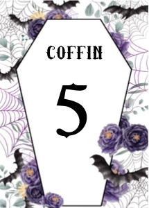 Halloween floral coffin table number design preview