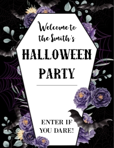 Halloween Floral Grave Welcome sign small design preview