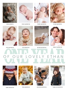 One year photo poster: 1st Year Milestone Board