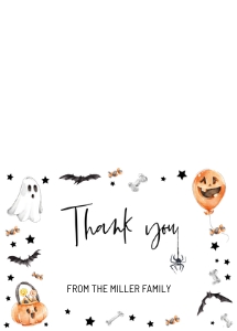Halloween thank you card design preview