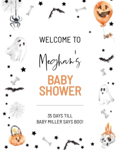 Little Boo Halloween welcome sign design preview