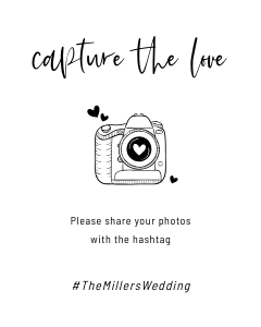 Capture the Love Wedding Hashtag sign design preview