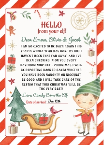Elf Hello letter 5x7 design preview