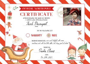 Santa Certificate Christmas design preview
