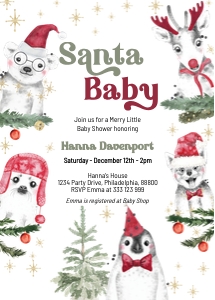Santa Baby Winter Baby Shower invitation design preview