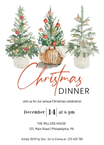 Christmas Party Invitation: Christmas trees invitation