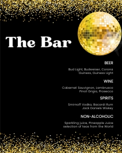 Gold Disco Ball Bar Sign design preview