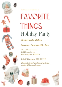 Fsvorite Things Holiday Party design preview