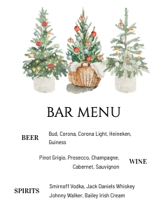 Christmas Drink Menu Card design preview