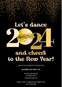 2023 disco ball new year gold design preview