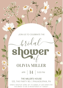 Wildflower Daisy Arch Boho Bridal Shower w01 design preview