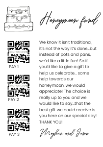 Qr code Honeymoon fund luggages cards design preview