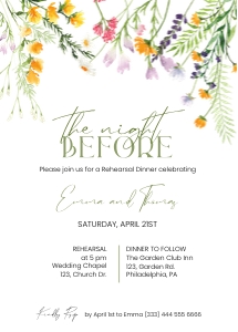 The night before Rehearsal Dinner design preview