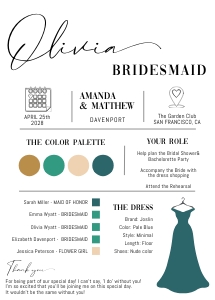 Bridesmaid photo proposal questio and infographic design preview