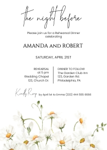 Daisy Wildflower rehearsal Dinner Invitation w01 design preview