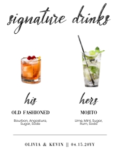 Signature drinks his hers 8x10 design preview