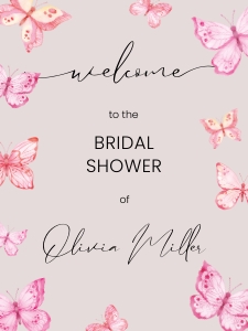 Butterfly Bridal Shower welcome 18x24 bt01 design preview