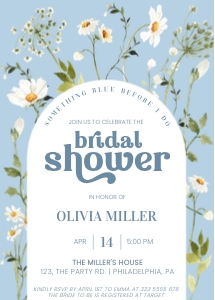 Something blue daisy wildflower bridal shower w01 design preview