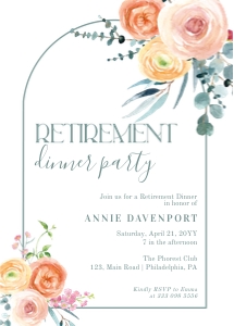 Boho Floral Retirement Invitation design preview