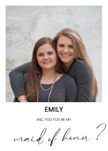 bridesmaid maid of honor minimalist proposal card design preview