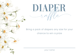 Blue Diaper Raffle Baby in bloom daisy wildflower w01 design preview