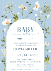 Blue Baby in bloom daisy wildflower w01 design preview